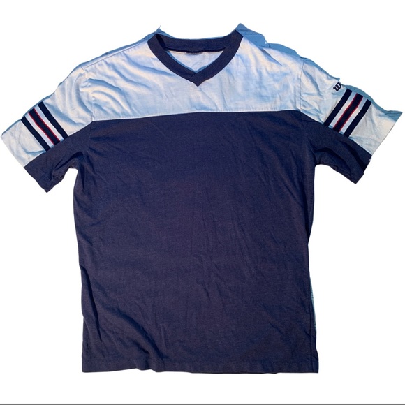 Vintage Tops - Vintage 70’s/80’s Wilson Athletics Striped V-Neck